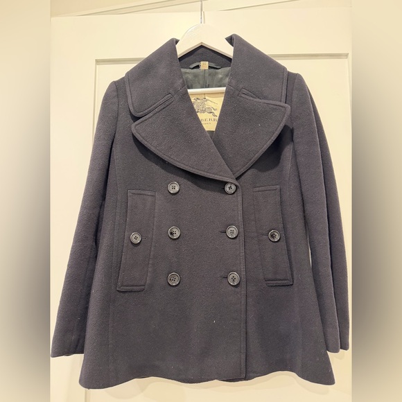 Burberry Wool Pea Coat - Size 4 - Picture 6 of 6